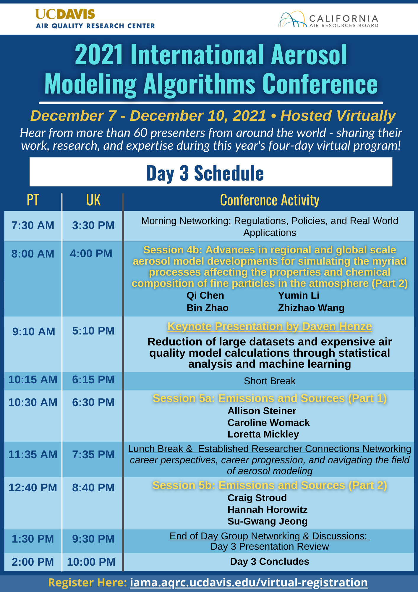 IAMA21 Day 3 Schedule