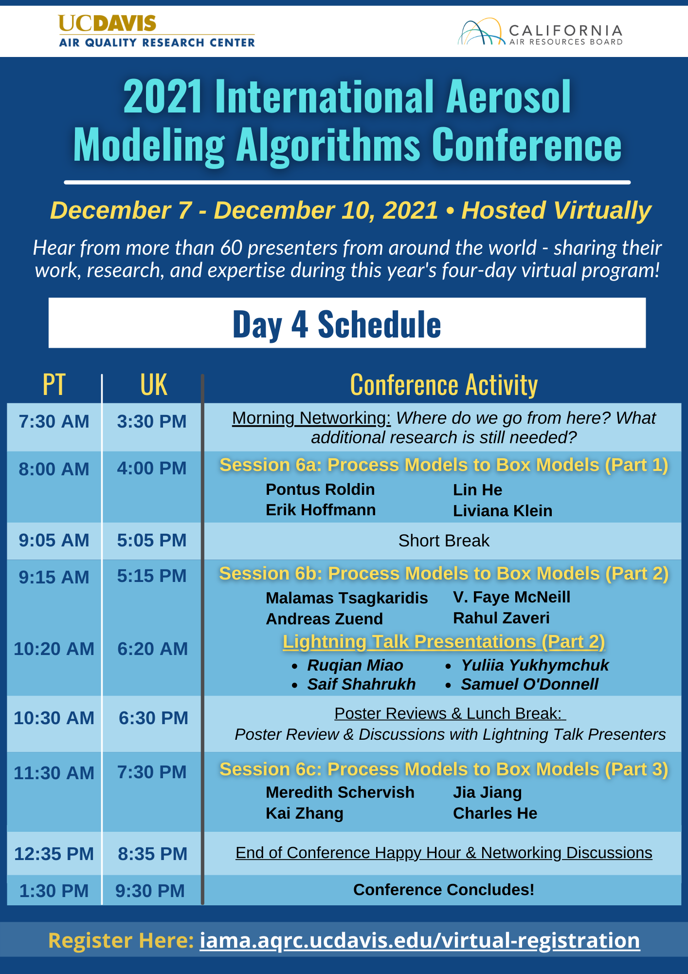 IAMA21 Day 4 Schedule